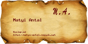 Matyi Antal névjegykártya